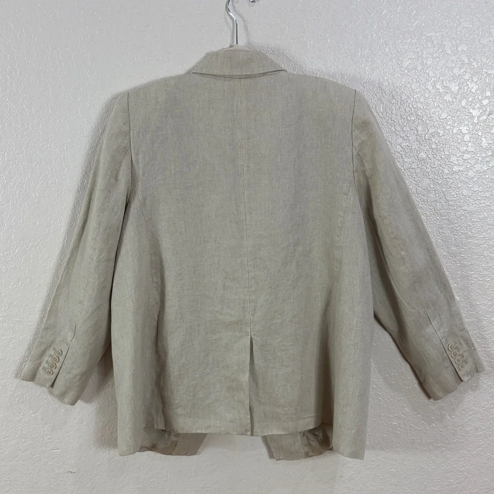 JAEGER Pure Linen ,Size 18,Women's ,Color Oatmeal,Blazer - Picture 7 of 17